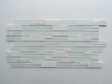 PGMS014 Fantastic Interlocking 11.75in. x 12in. x 8mm Glass and Marble Mesh-Mounted Mosaic Tile