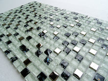 PGMS030 Mini Square Interlocking 11.75in. x 11.75in. x 8mm Glass and Metal Mesh-Mounted Mosaic Tile
